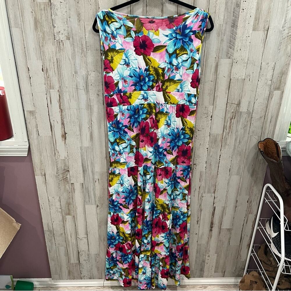 Garnet Hill Women Floral Sleeveless Maxi Dress Size S Stretchy Beachy Artsy - Picture 4 of 8